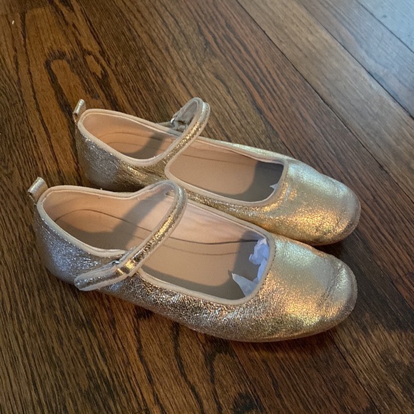 Zara Shoes Zara Metallic Gold Flats Girls Poshmark